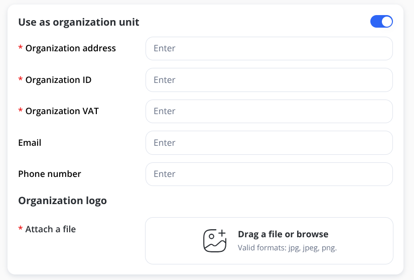 Create project as a business unit.png